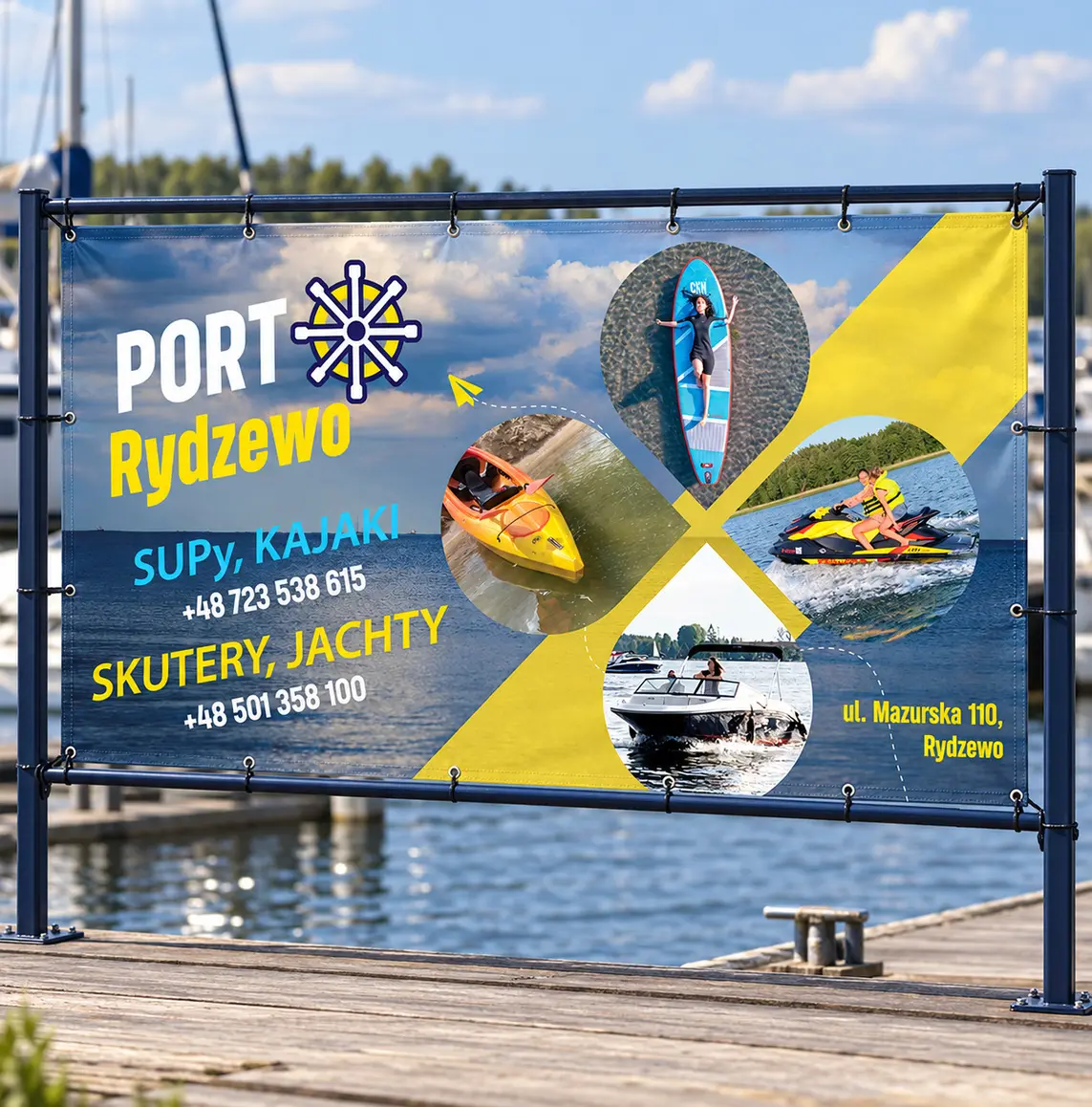 Projekt banera dla portu — projekt graficzny