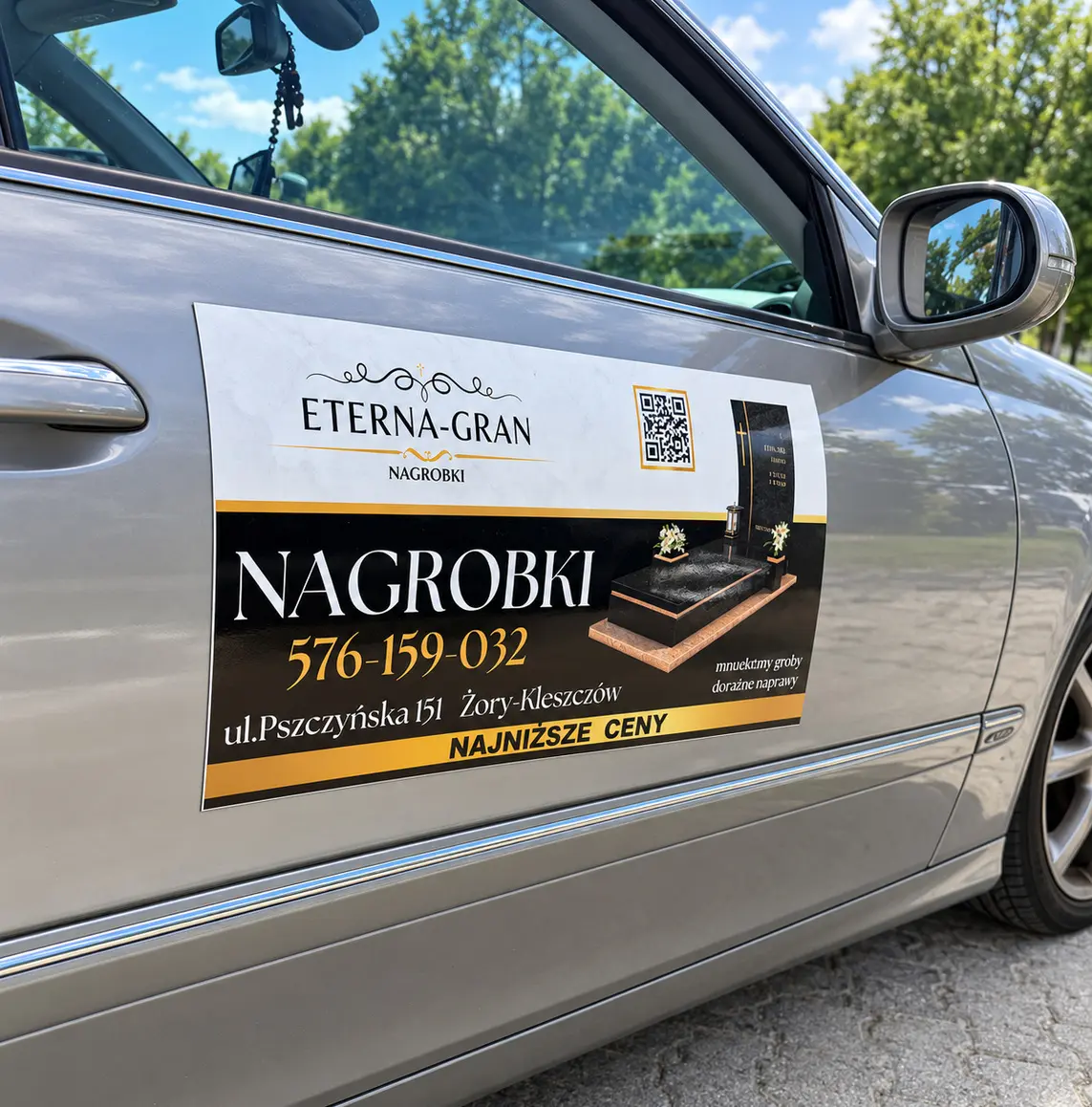 Naklejka magnetyczna — realizacja reklamy tradycyjnej