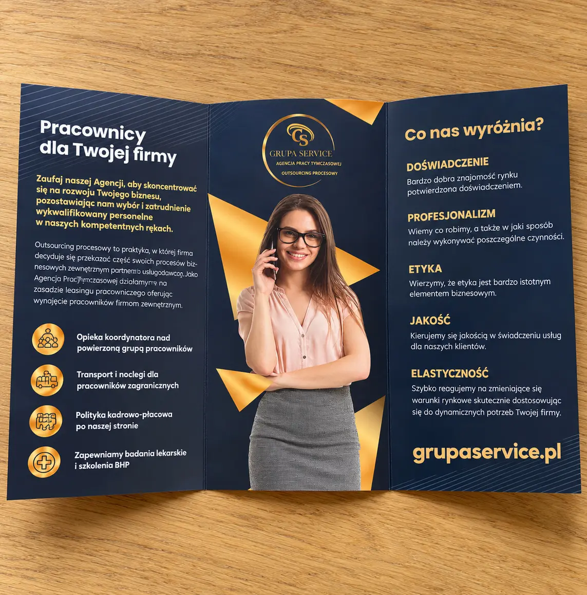 Wydruk ulotek Grupy Service — wnętrze — realizacja reklamy tradycyjnej